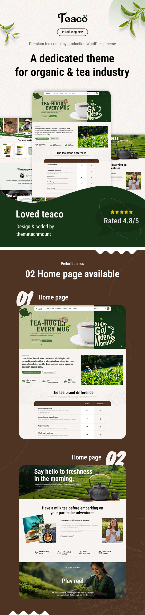 Teaco -  Tea Company & Organic Store WordPress Theme